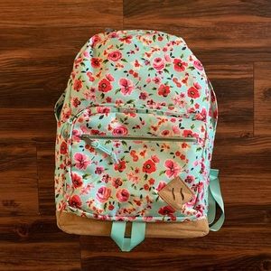 Aqua/Teal Floral Backpack!